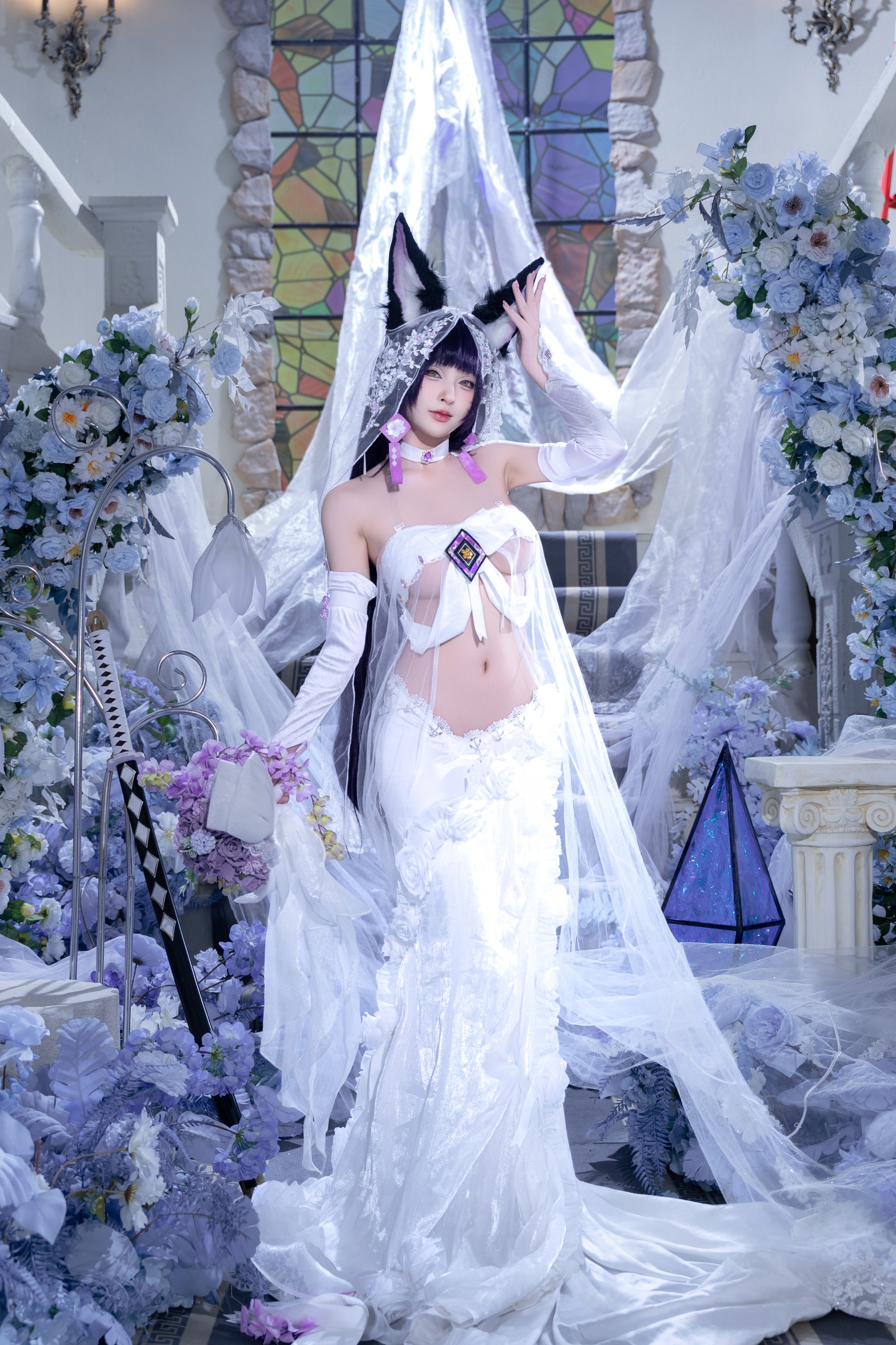 清水由乃 - NO.076 碧蓝航线 武藏 紫藤花 [51P1V]-XikXak